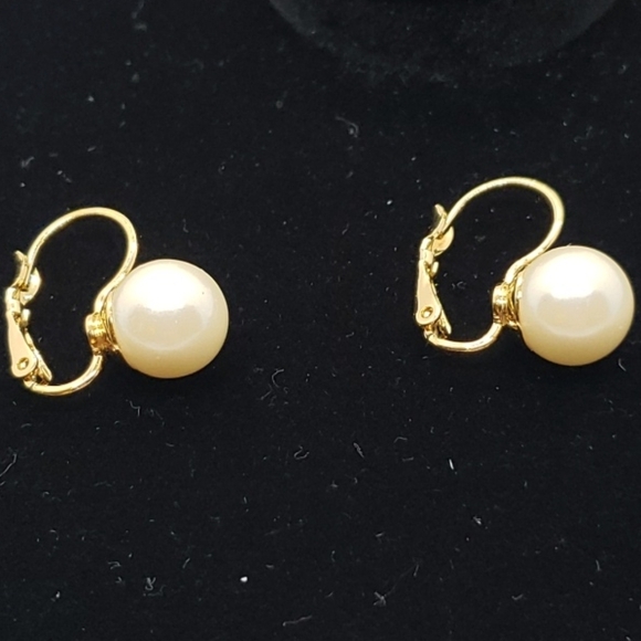Premier Design pearl Countess Gold Tone Earring Pierce Victorian Minimalist - Picture 3 of 4